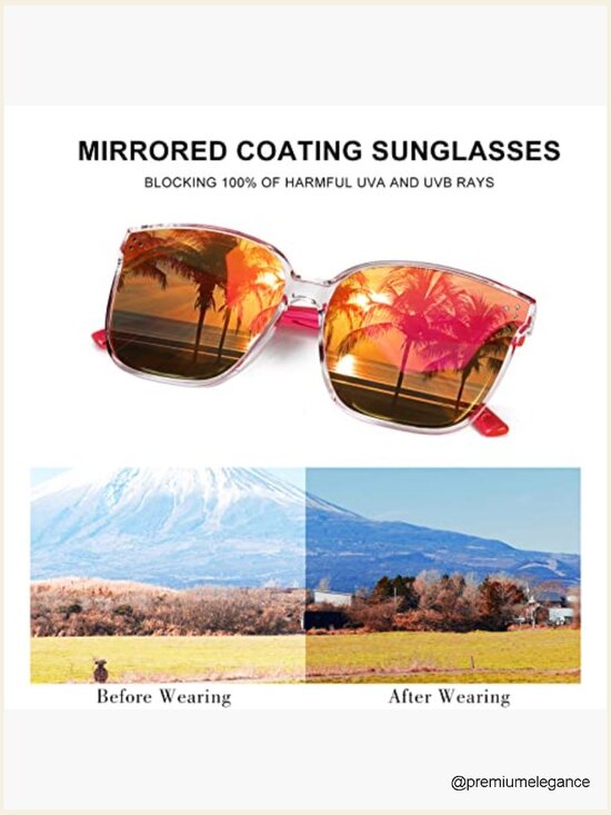 Oversized Sunglasses with UV400 Protection Mirrored Lens Lightweight Fashion main image 5